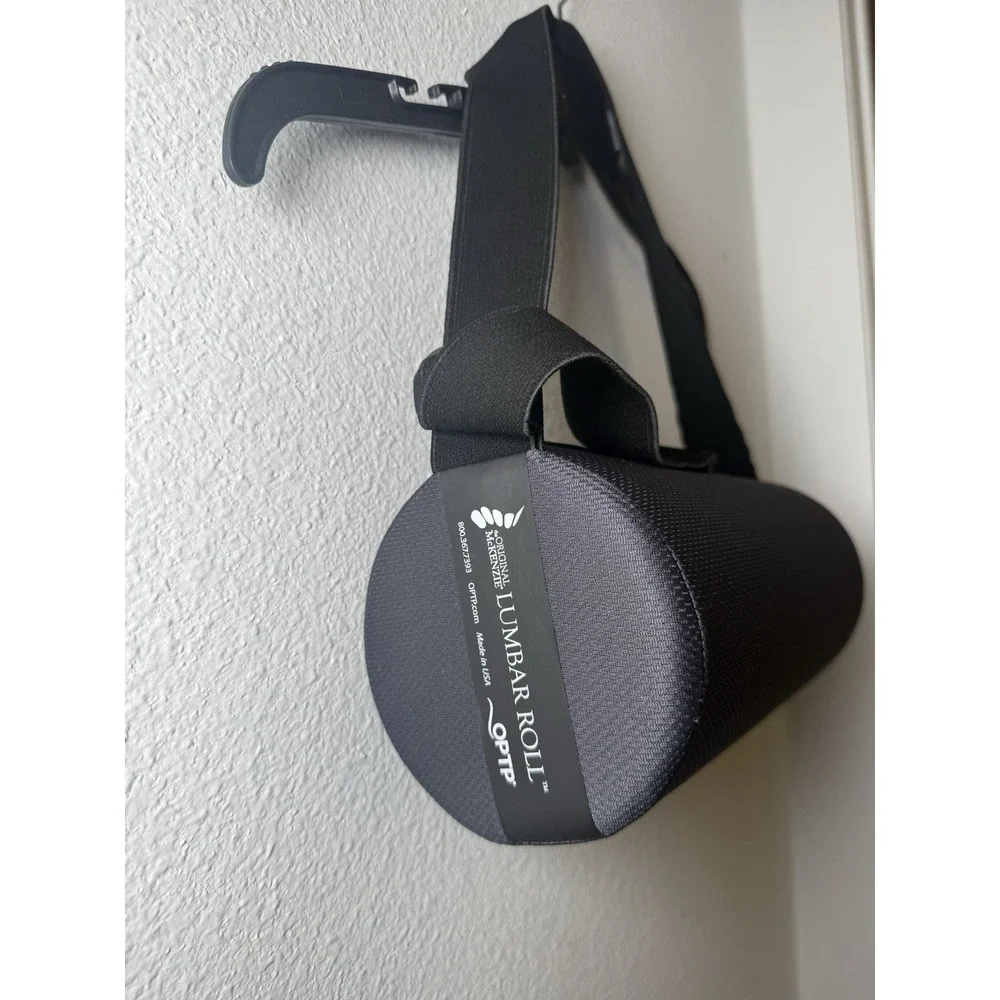 The Original McKenzie Lumbar Roll by OPTP - Low Back‎ Support While Seated Black